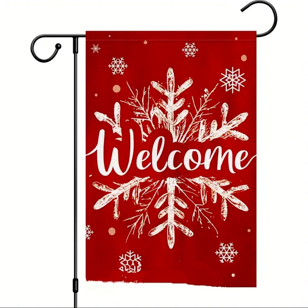 Christmas Snowflake Welcome Garden Flag